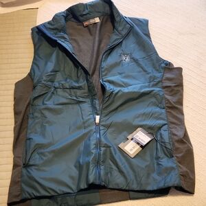 Men's Teal and Charcoal Vest